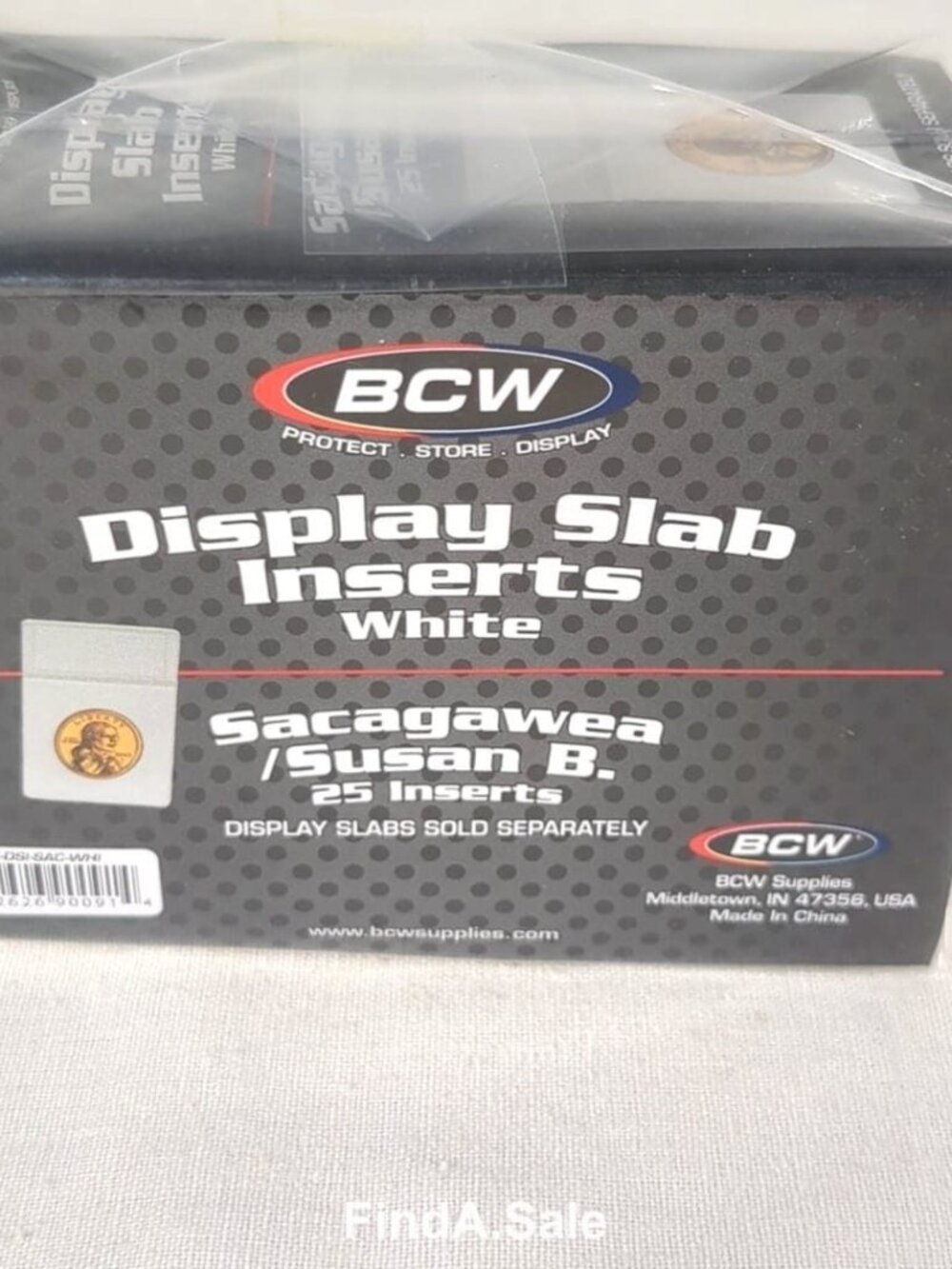 BCW Display Slab Inserts, White, Sacagawea/Susan B. 25-Pack